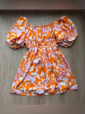 Sweet Lemon puff sleeve floral dress